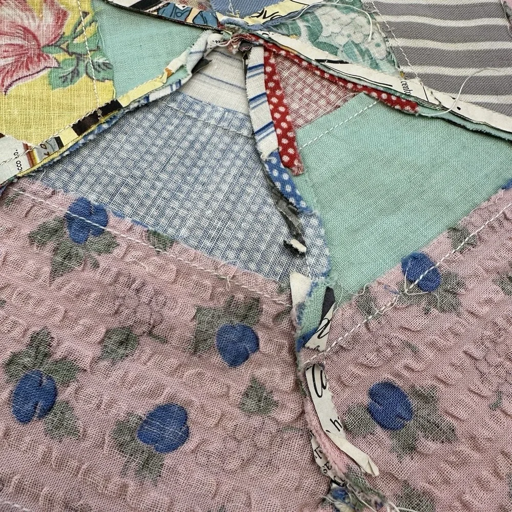 Lot Of 7 Vintage Antique Quilt Blocks‎ Orphans String Star Patchwork Unfinished